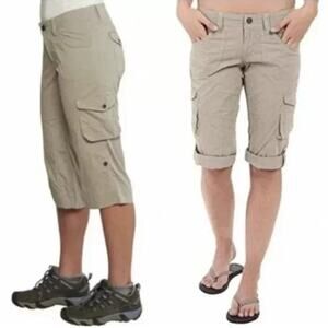 Kuhl Kontra Roll-Up Convertible Outdoor Hiking Cargo Shorts Khaki Brown Tan 4